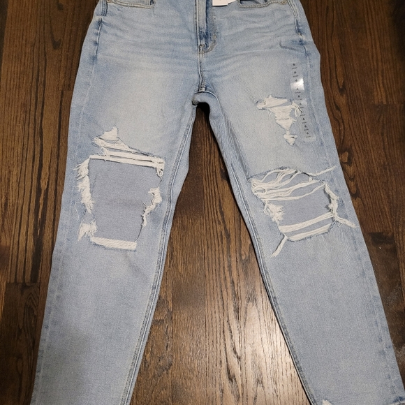AMERICAN EAGLE MOM JEAN STRETCH DENIM JEANS WOMENS SIZE 6 SHORT HIGH RISE - Picture 3 of 7